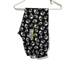 NOBO no boundaries womens juniors black skull ankle leggings size large 11 13